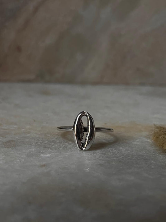 Cowrie Seashell 925 Sterling Silver Ring