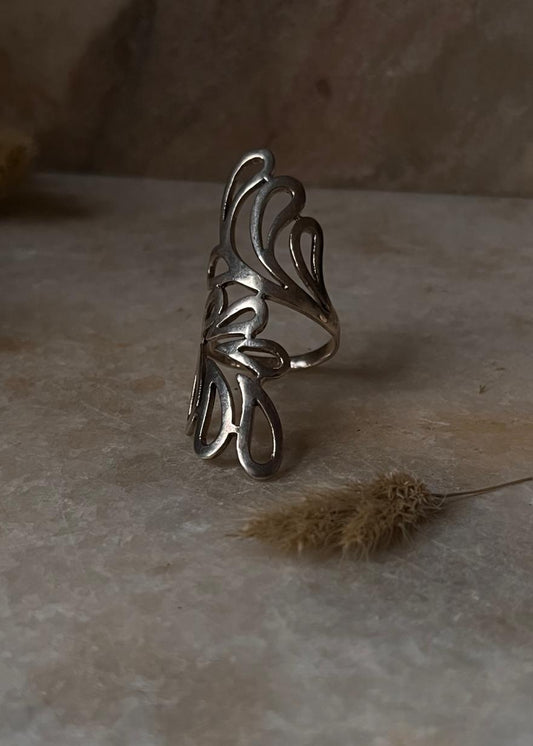 Boho 925 Sterling Silver Bali Leaf Ring