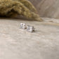 White Cz Square Cut Statement 7MM Studs 925 Sterling Silver Earrings