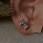 White Cz Square Cut Statement 7MM Studs 925 Sterling Silver Earrings