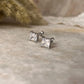 7mm Square Cubic Zirconia 925 Silver Stud Earrings