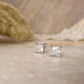 Classic Square Cut CZ Sterling Silver Stud Earrings