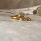 Gold Vermeil Hammered & Thin Link Band Stack Set 925 Sterling Silver Ring