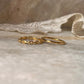 Gold Vermeil Plain Round & Thin Link Band Stack Set 925 Sterling Silver Ring