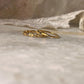 Gold Vermeil Star Hammered & Thin Link Band Stack Set 925 Sterling Silver Ring