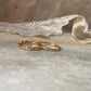 Gold Vermeil Small Dot & Thin Link Band Stack Set 925 Sterling Silver Ring