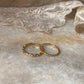 Gold Vermeil Small Dot & Thin Link Band Stack Set 925 Sterling Silver Ring