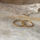 Gold Vermeil Big Dot & Rope Band Stack Set 925 Sterling Silver Ring