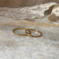 Gold Vermeil Rope & Star Hammered Stack Set 925 Sterling Silver Ring