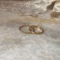 Gold Vermeil Rope & Hammered Band Stack Set 925 Sterling Silver Ring