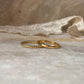Gold Vermeil Rope & Hammered Band Stack Set 925 Sterling Silver Ring