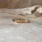 Gold Vermeil Small Dot & Hammered Stack Set 925 Sterling Silver Ring