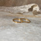 Gold Vermeil Big Dot & Hammered Stack Set 925 Sterling Silver Ring