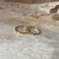 Gold Vermeil Big Dot & Hammered Stack Set 925 Sterling Silver Ring