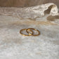 Gold Vermeil Plain Round & Hammered Stack Set 925 Sterling Silver Ring