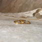 Gold Vermeil Plain Round & Hammered Stack Set 925 Sterling Silver Ring