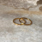 Gold Vermeil Plain Round & Hammered Stack Set 925 Sterling Silver Ring