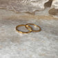 Gold Vermeil Hammered & Star Hammered Band Stack Set 925 Sterling Silver Ring