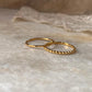 Gold Vermeil Big Dot & Star Hammered Stack Set 925 Sterling Silver Ring