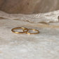 Gold Vermeil Plain Round & Star Hammered Stack Set 925 Sterling Silver Ring
