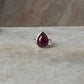 Garnet Pear Plain Big 925 Sterling Silver Ring