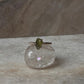 Peridot Raw Uncut Dot Band 925 Sterling Silver Ring