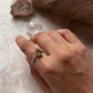 Peridot Raw Uncut Dot Band 925 Sterling Silver Ring