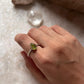 Peridot Raw Uncut Dot Band 925 Sterling Silver Ring
