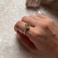 Peridot Raw Uncut Dot Band 925 Sterling Silver Ring