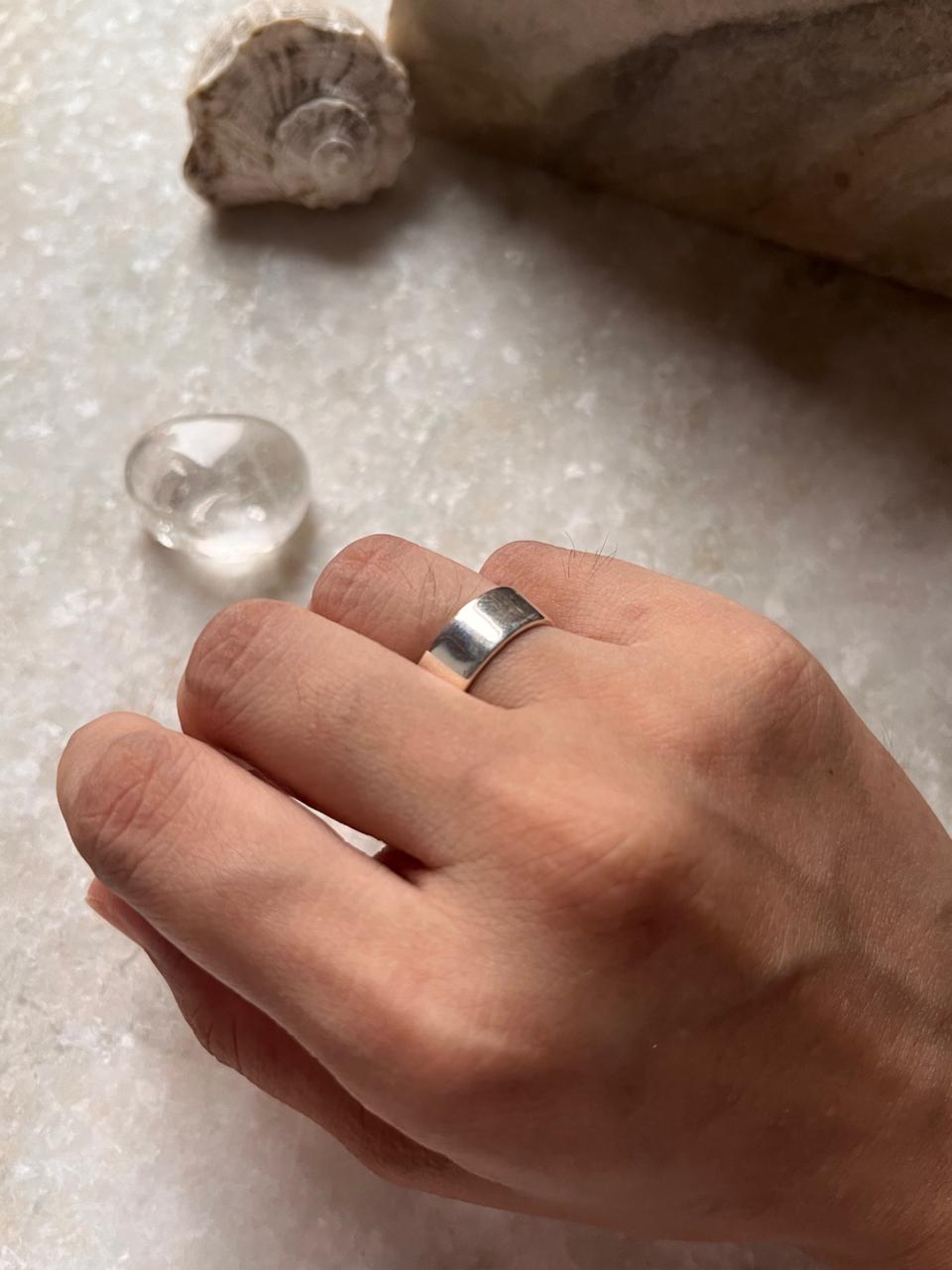 Plain Thick Band 925 Sterling Silver Ring