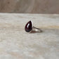 Garnet Pear Plain Big 925 Sterling Silver Ring