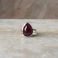 Garnet Pear Plain Big 925 Sterling Silver Ring