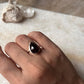 Garnet Pear Plain Big 925 Sterling Silver Ring