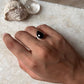 Garnet Pear Plain Big 925 Sterling Silver Ring