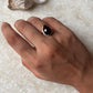 Garnet Pear Plain Big 925 Sterling Silver Ring