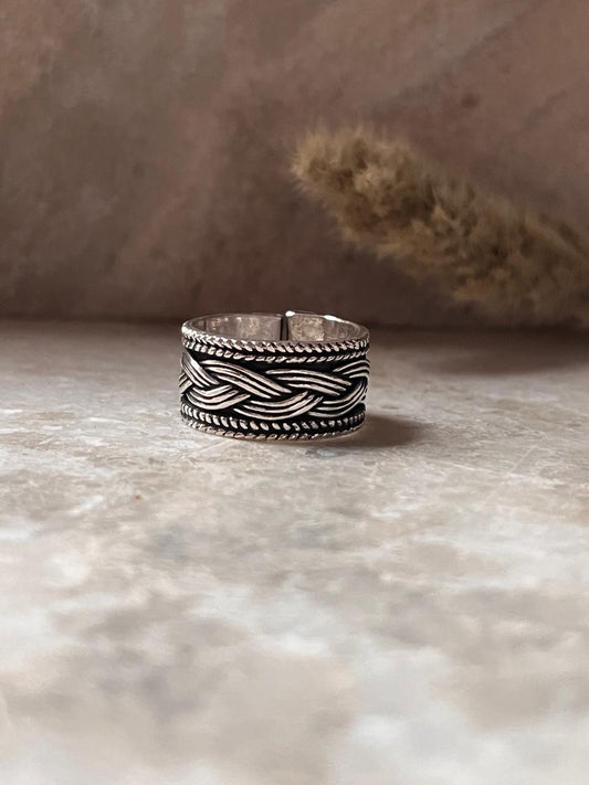 Tribal Braided Band 925 Sterling Silver Ring