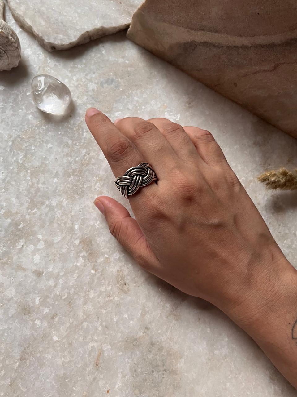 Three Wire Chunky Boho Braided 925 Sterling Silver Band Ring