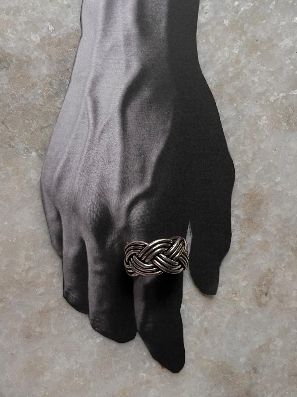 Three Wire Chunky Boho Braided 925 Sterling Silver Band Ring