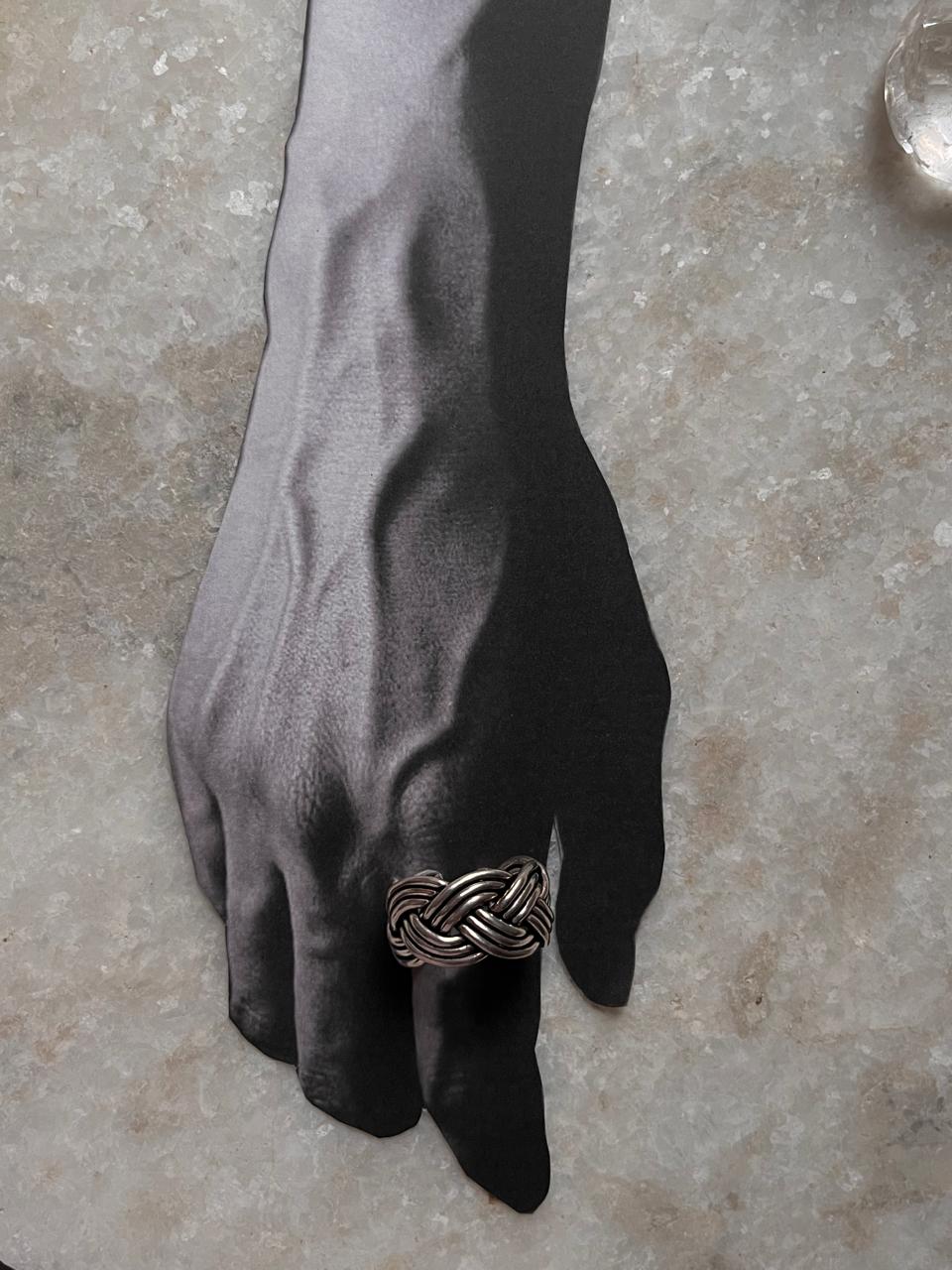 Three Wire Chunky Boho Braided 925 Sterling Silver Band Ring