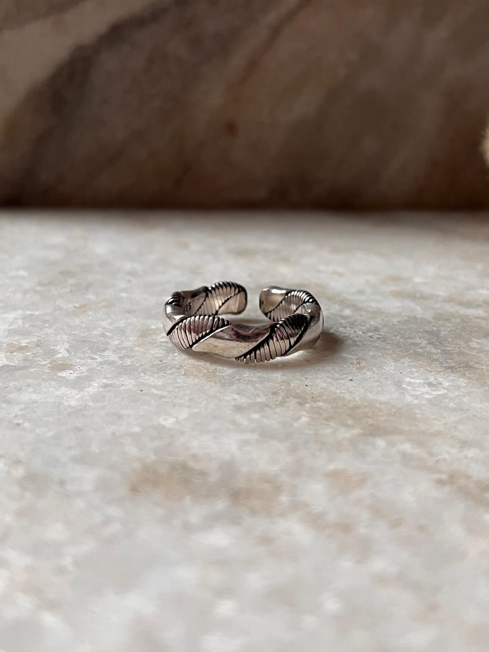 Double Design 925 Sterling Silver Band Unisex Ring