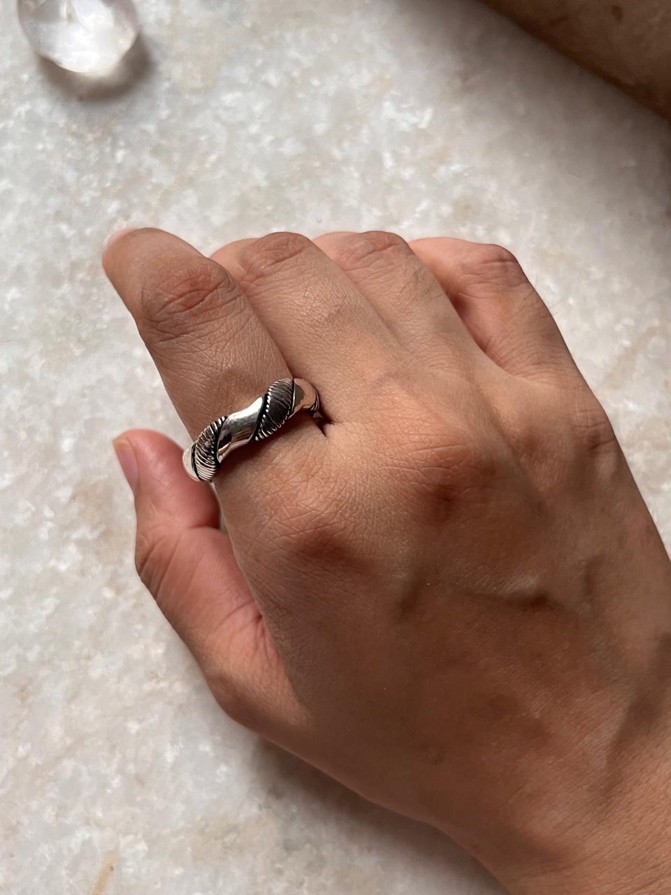 Double Design 925 Sterling Silver Band Unisex Ring