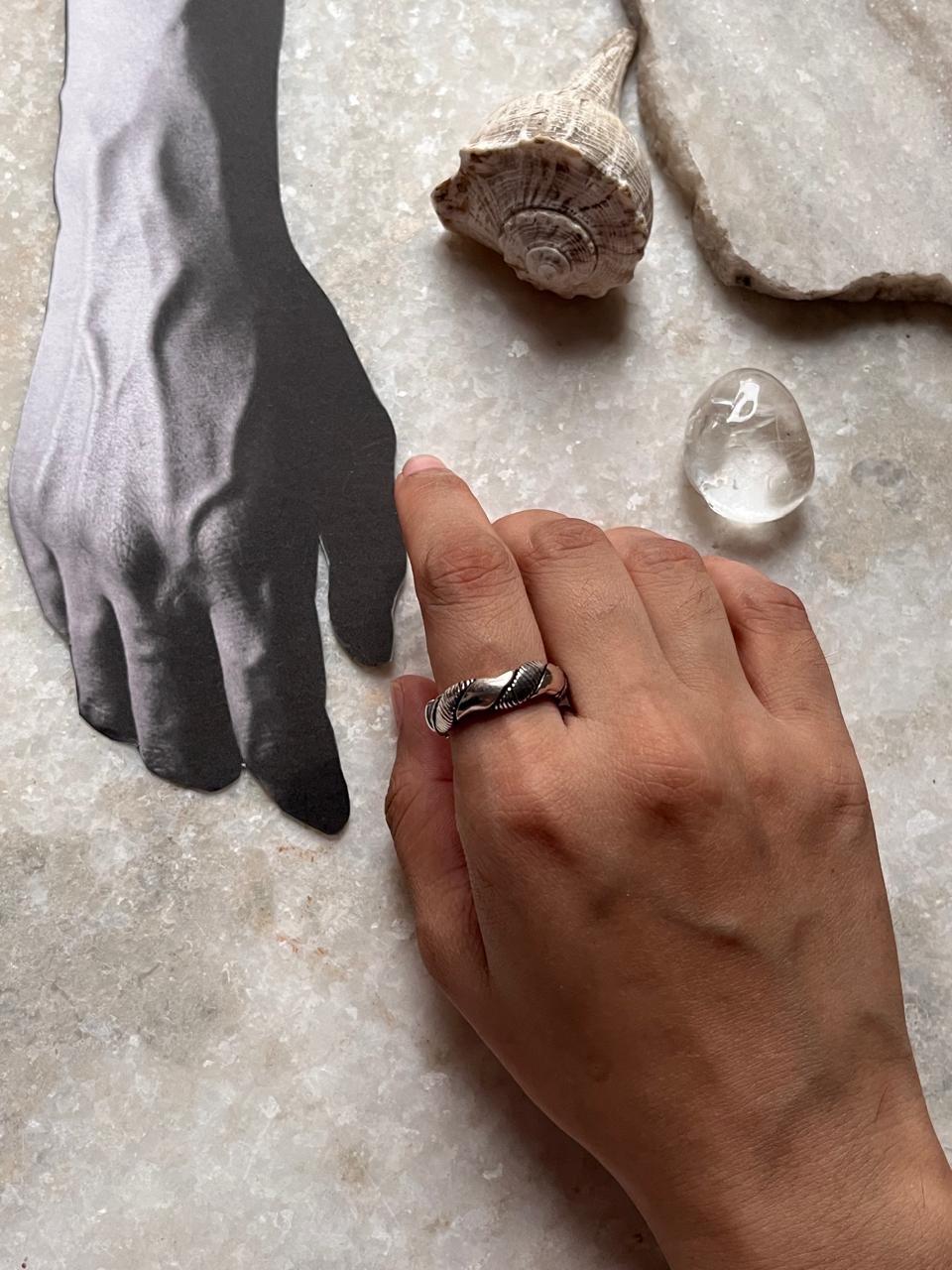 Double Design 925 Sterling Silver Band Unisex Ring