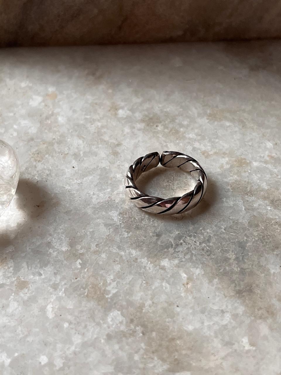Line Band Unisex Adjustable 925 Sterling Silver Ring