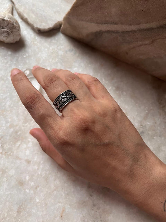 925 Sterling Silver Handmade Tribal Band Ring