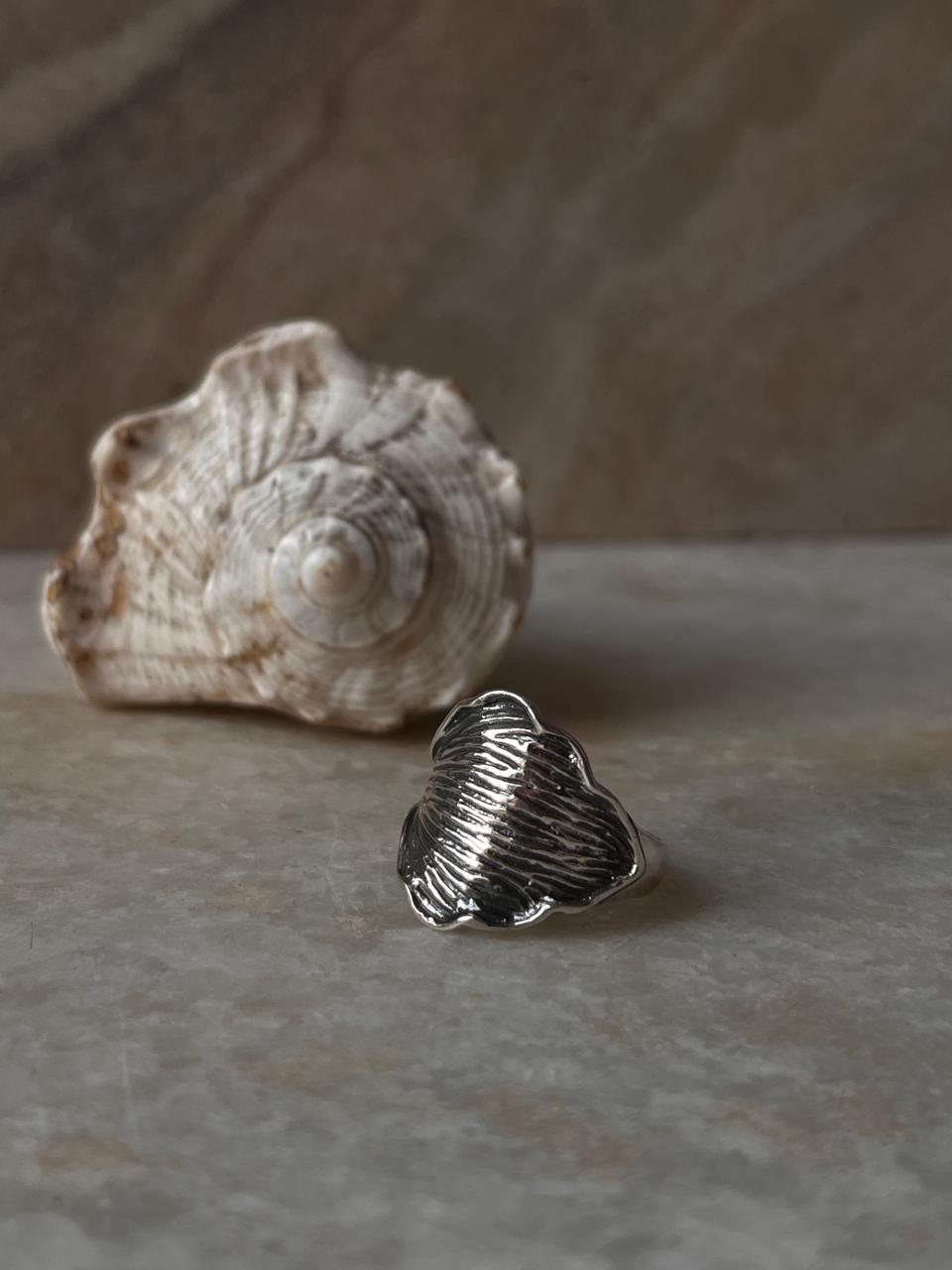 Ocean Shell Texture 925 Sterling Silver Ring