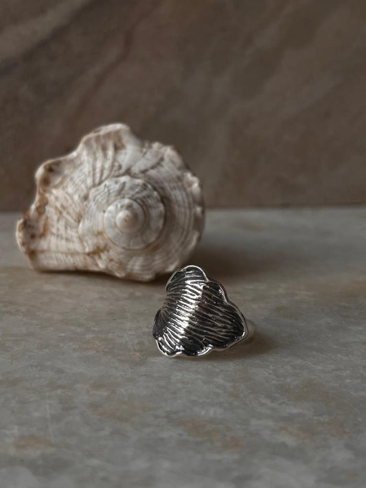 Ocean Shell Texture 925 Sterling Silver Ring