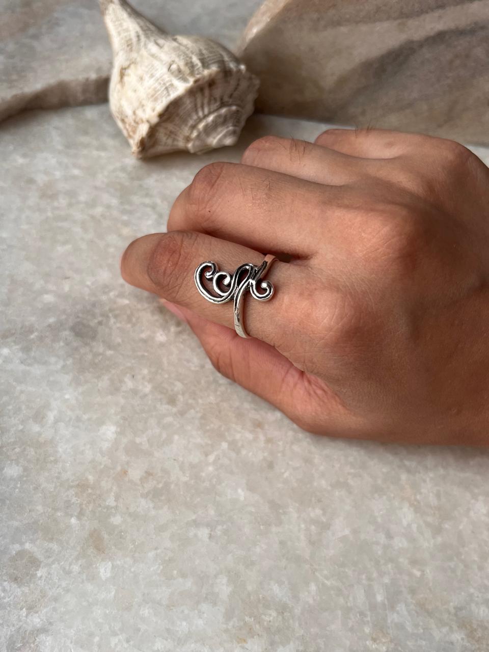 Spiral Vintage Motif 925 Sterling Silver Ring