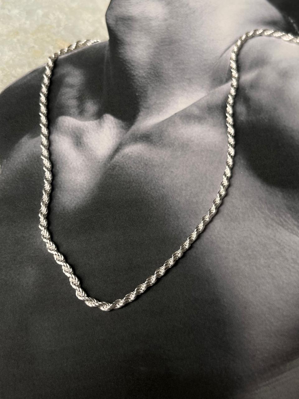 Twisted Rope Unisex 925 Sterling Silver Chain