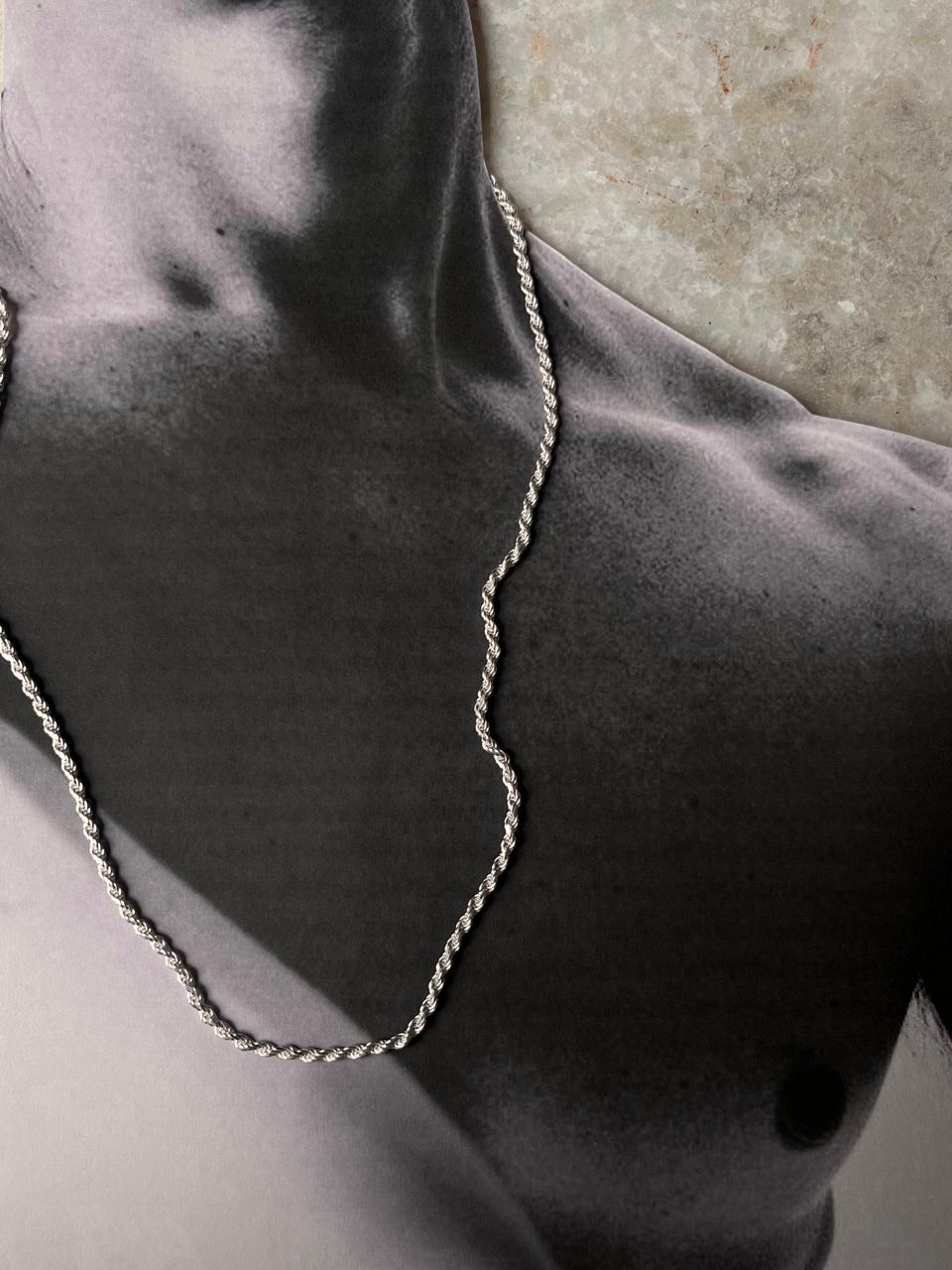Twisted Rope Unisex 925 Sterling Silver Chain