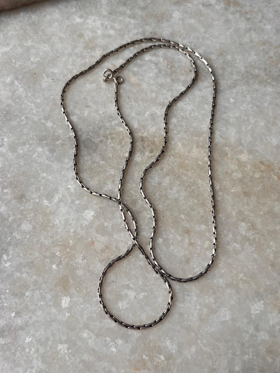 Antique Patterned 925 Sterling Silver Chain
